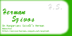 herman szivos business card